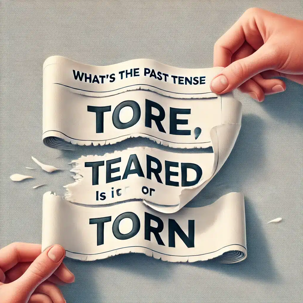 Past tense of tore, teared, torn