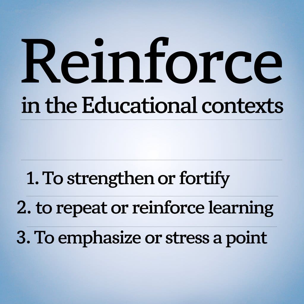 Reinforce in Educational Contexts Specialized Meanings