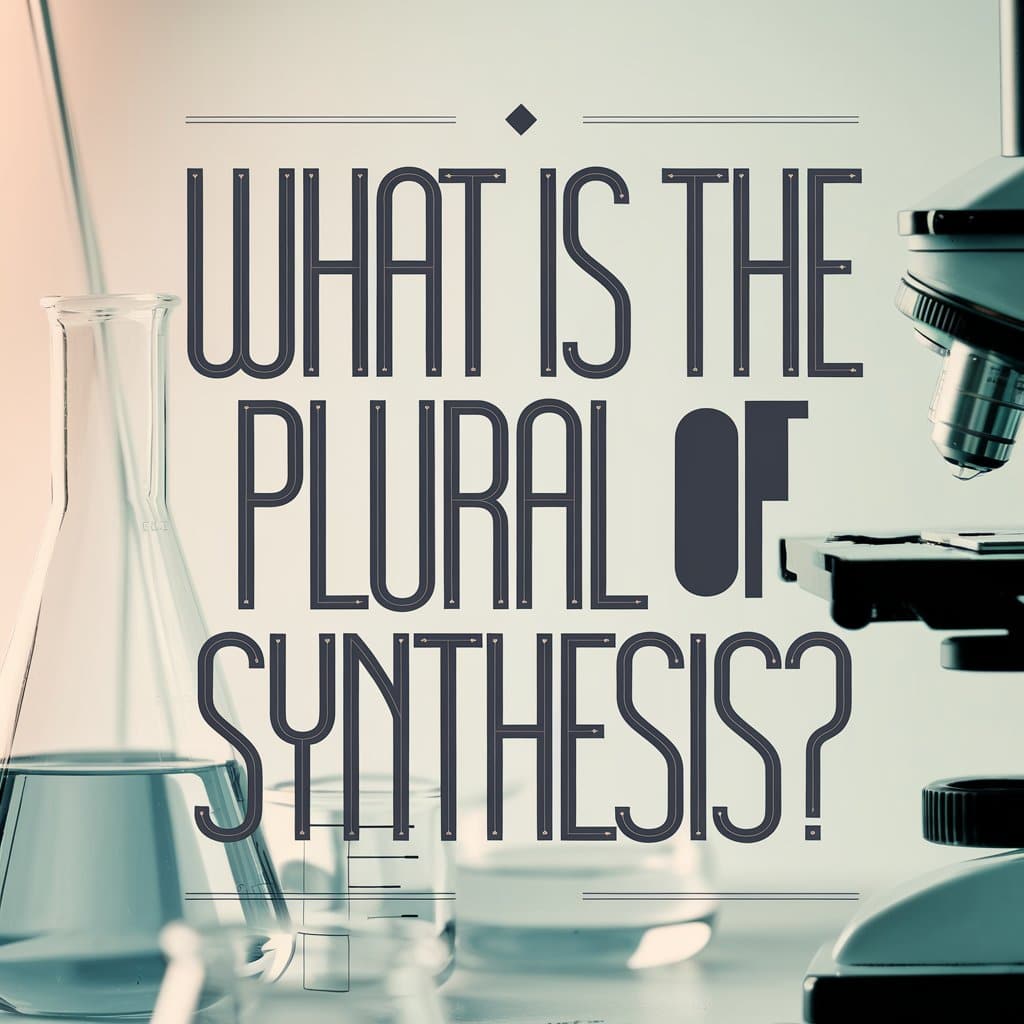 What is the Plural of “Synthesis”?