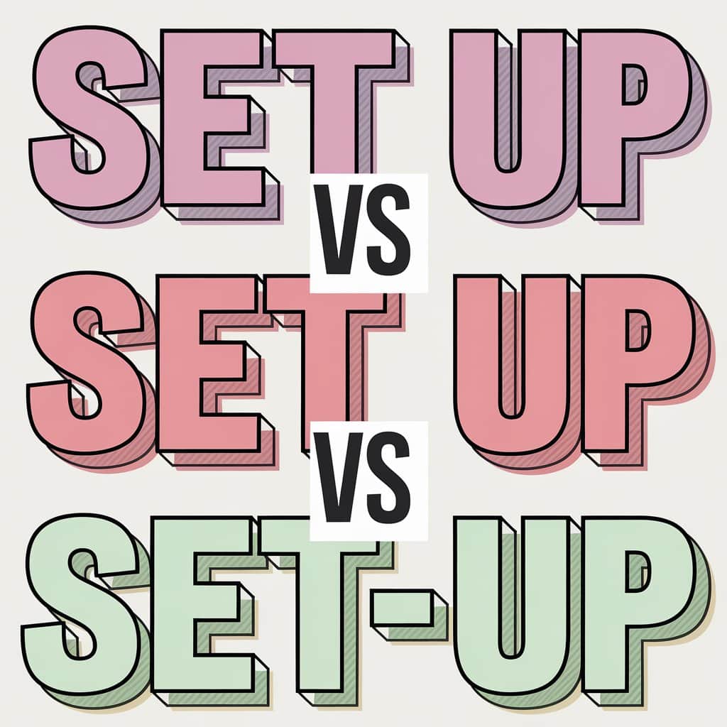 Setup vs set up vs set-up