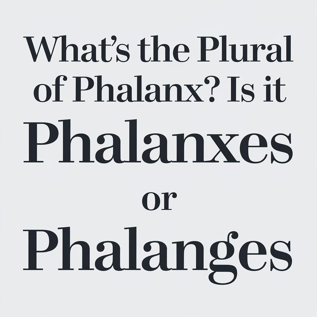 What’s the Plural of Phalanx