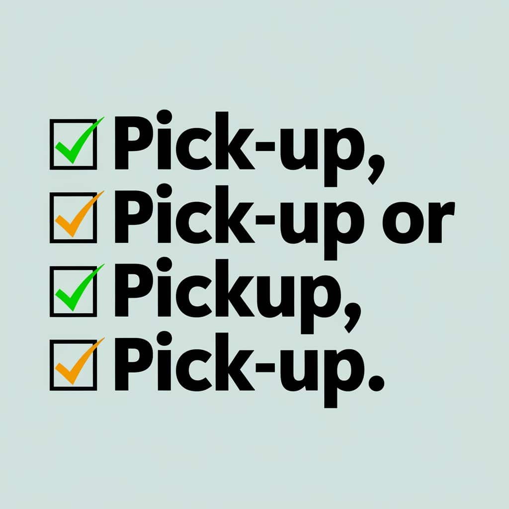 Pick-up, Pickup or Pick Up