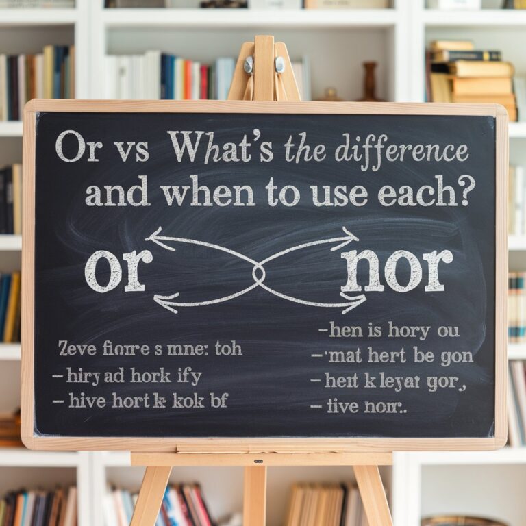 Or vs Nor: What’s the Difference and When to Use Each? - Grammar Blend