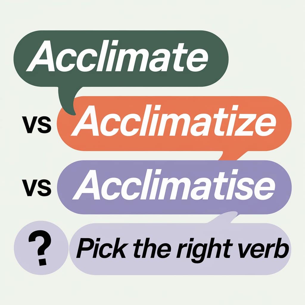 Acclimate vs Acclimatize vs Acclimatise