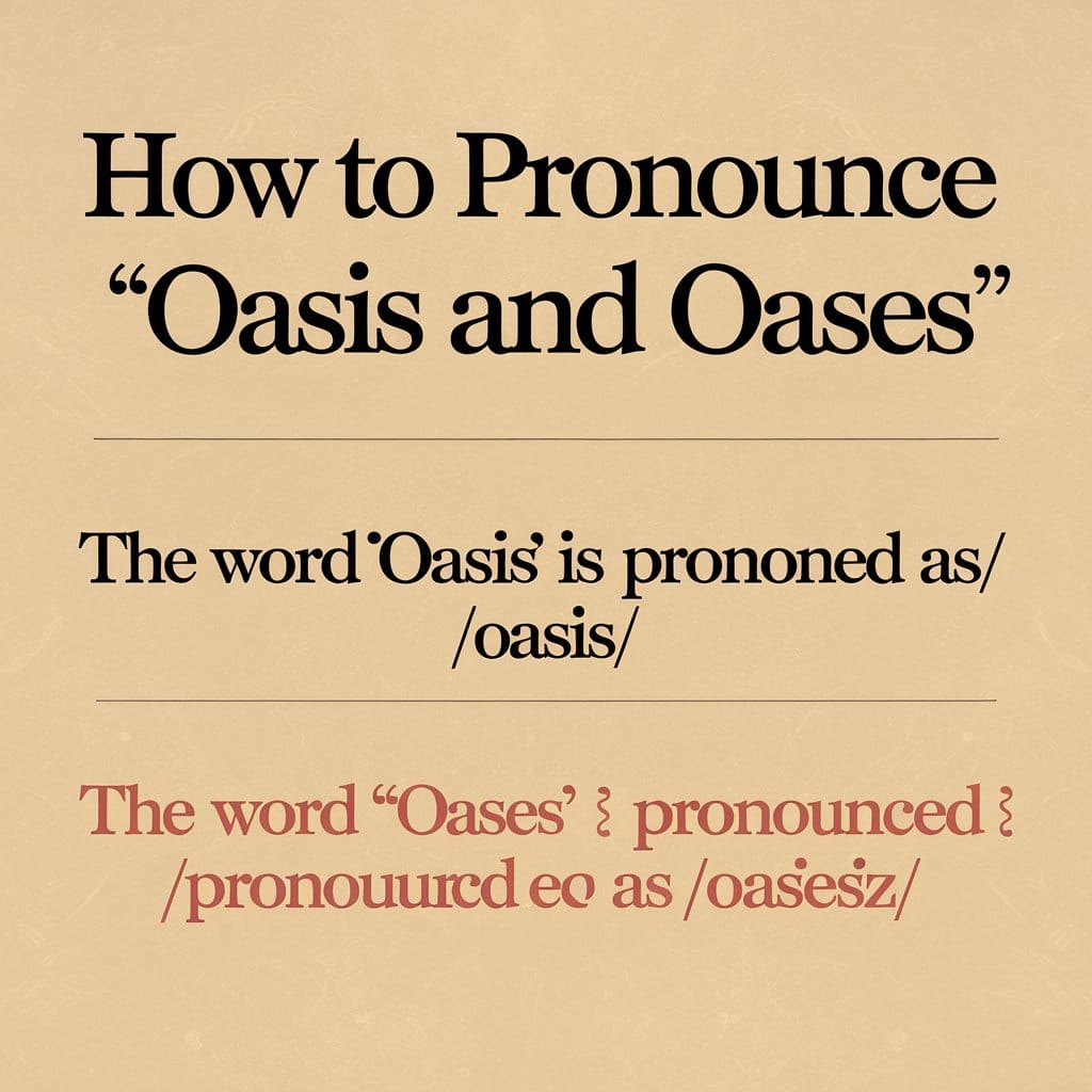 Pronounce "Oasis" and "Oases"