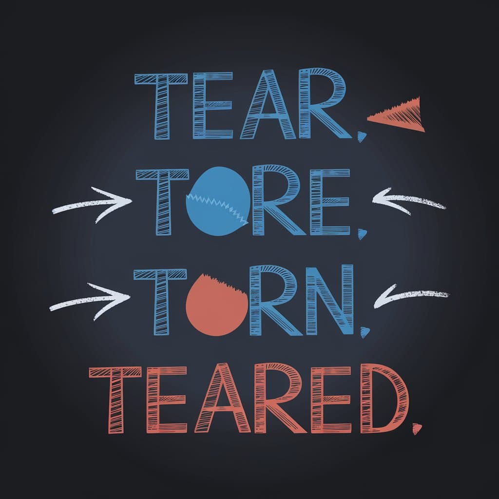 Pronunciation of “Tear,” “Tore,” “Torn,” and “Teared”