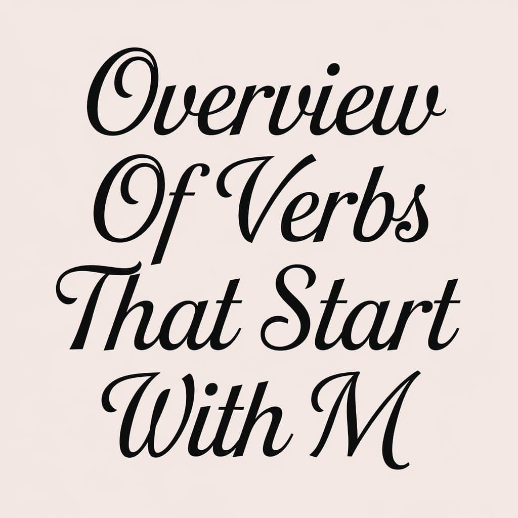 Overview of Verbs That Start With M