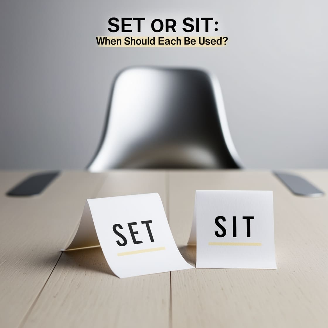 Set or Sit When Should each be Used