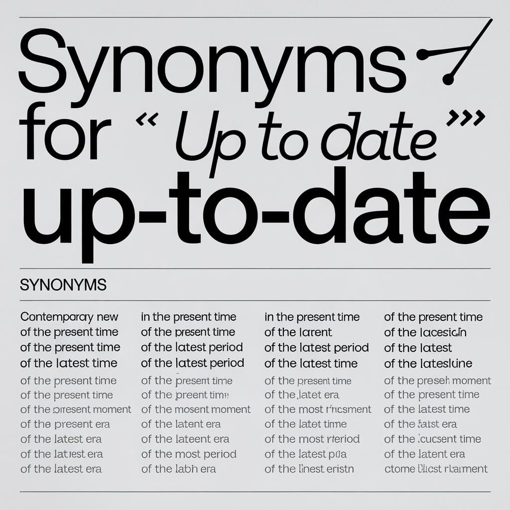 Synonyms for Up to date or Up-to-date