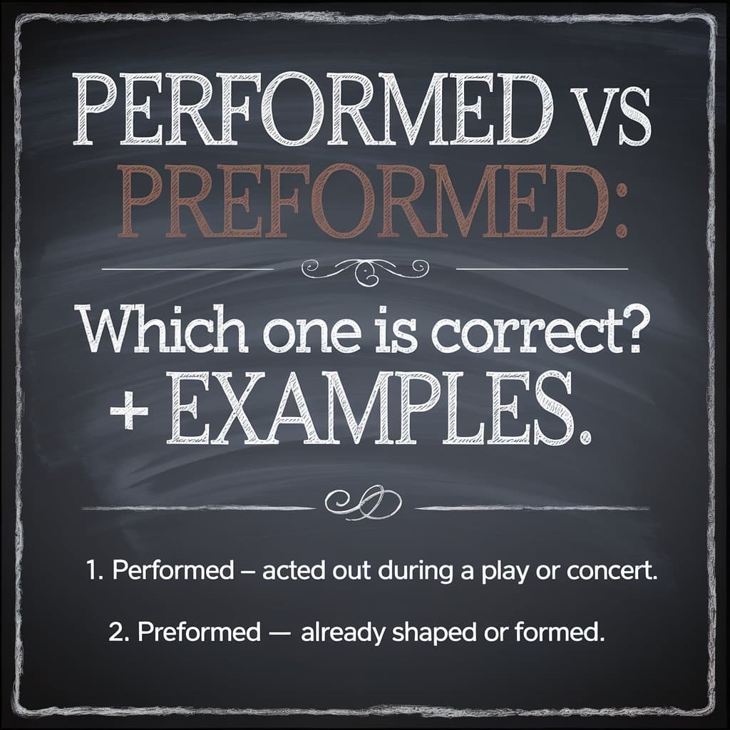 Performed Vs Preformed: Which One Is Correct? + Examples 