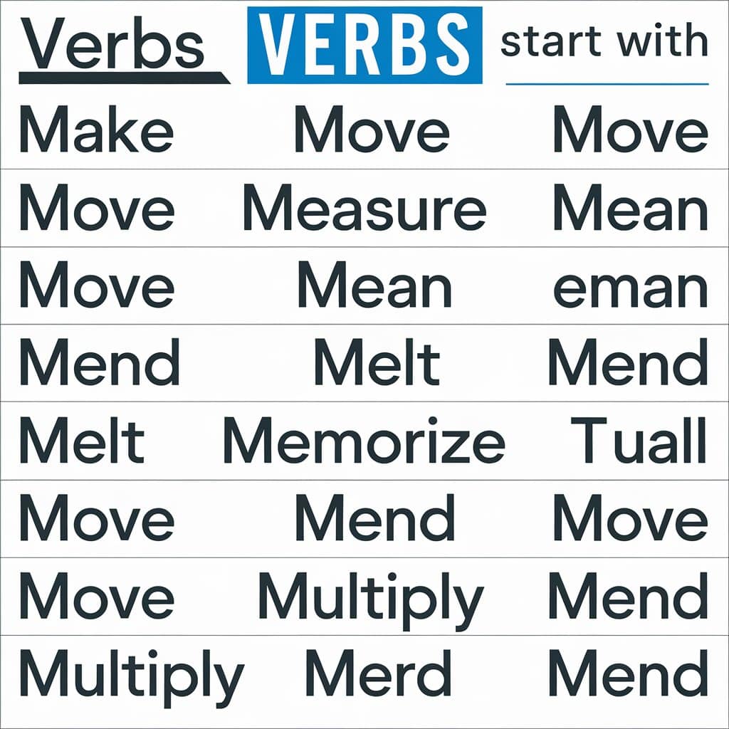 Verbs That Start With M